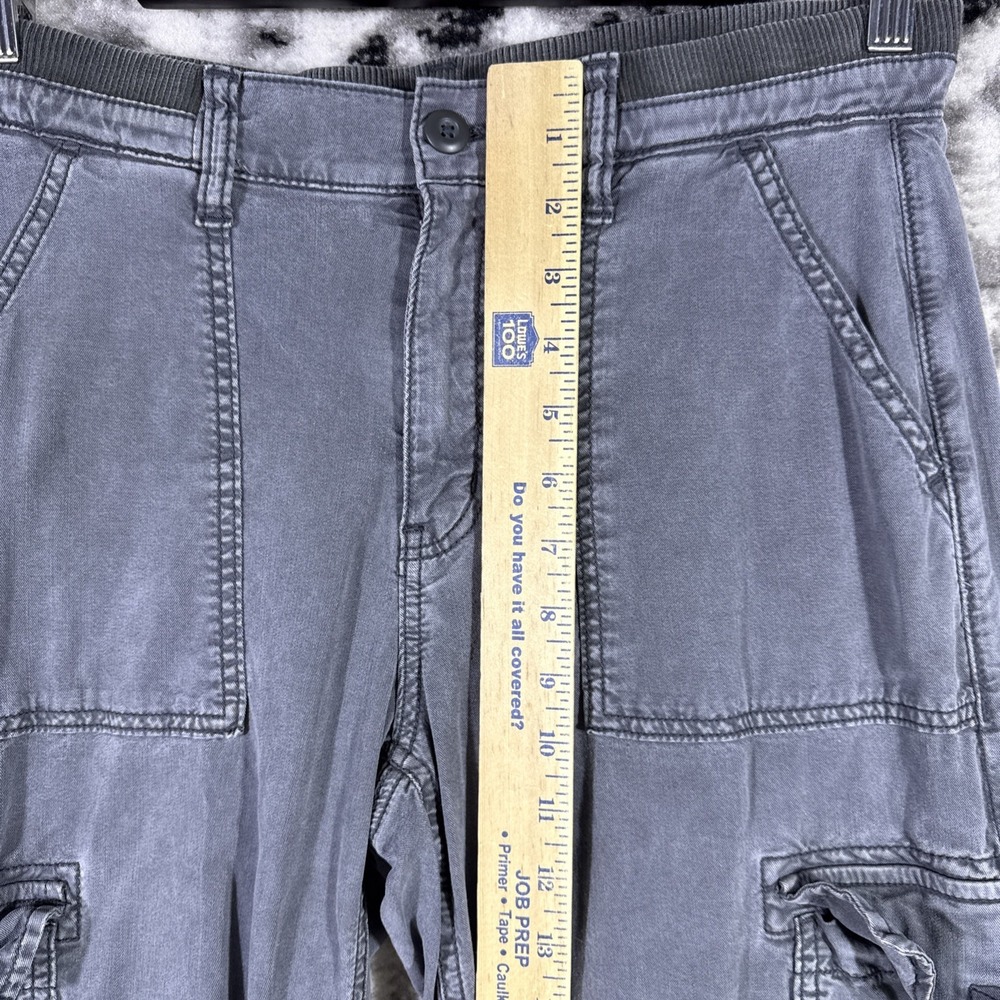 American Eagle Cargo‎ Pants Womens Size 4 Gray Wide Leg Skater Punk Y2K Stretch - Picture 4 of 10